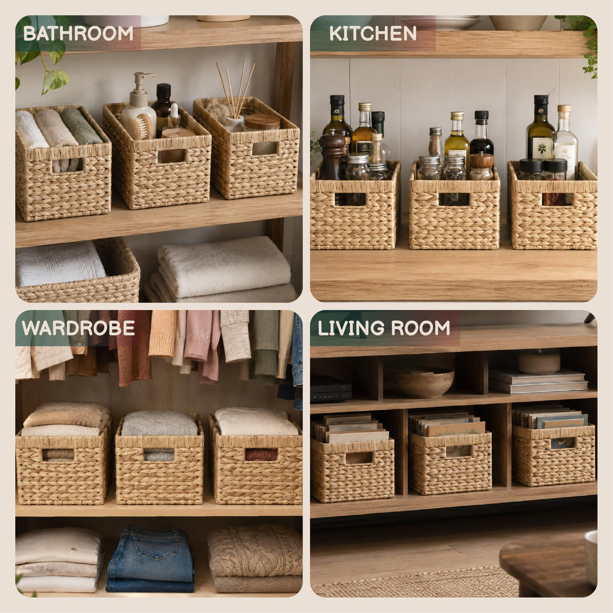 XINGNEST rectangular storage baskets with handles
