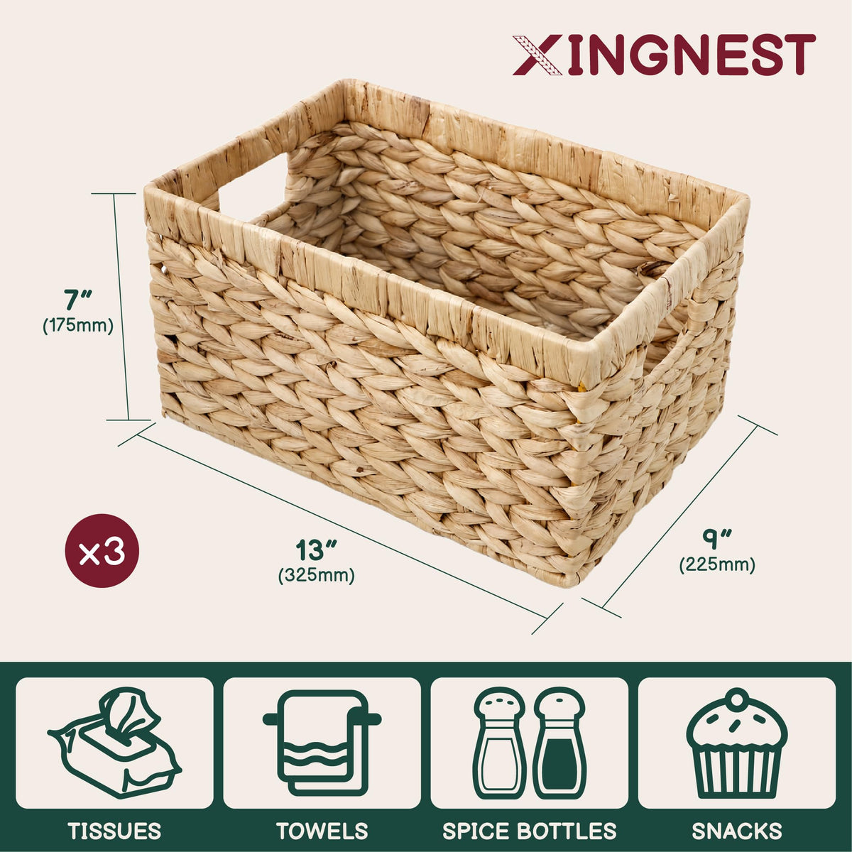 XINGNEST water hyacinth storage baskets product detail
