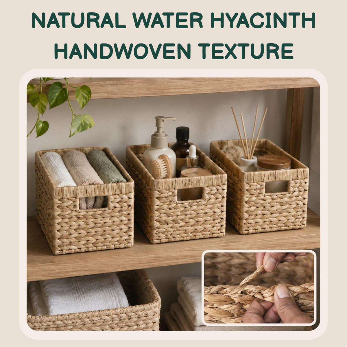XINGNEST woven storage baskets dimensions and features