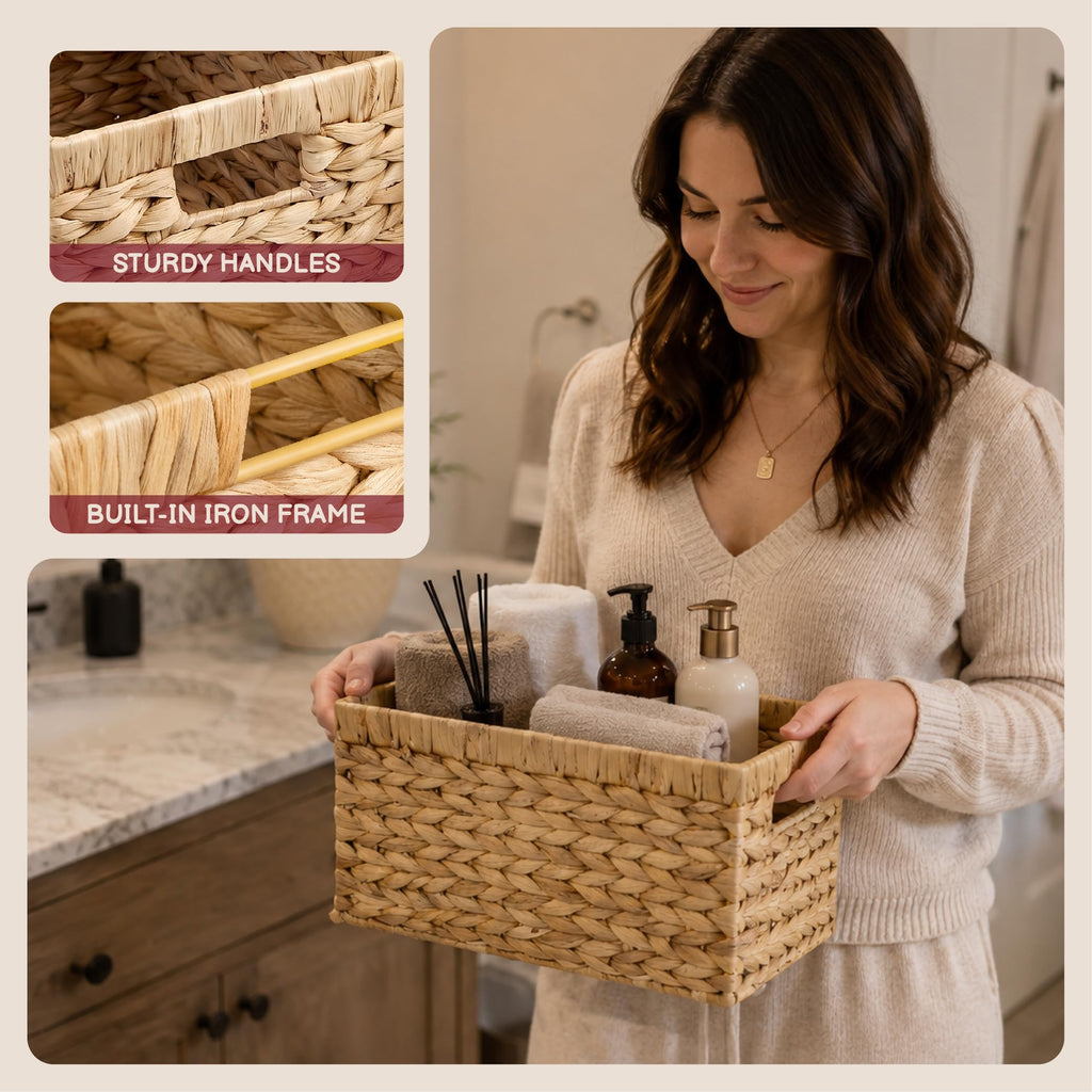 XINGNEST wicker baskets for shelf organization