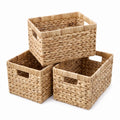 XINGNEST 3-Pack Water Hyacinth Storage Baskets